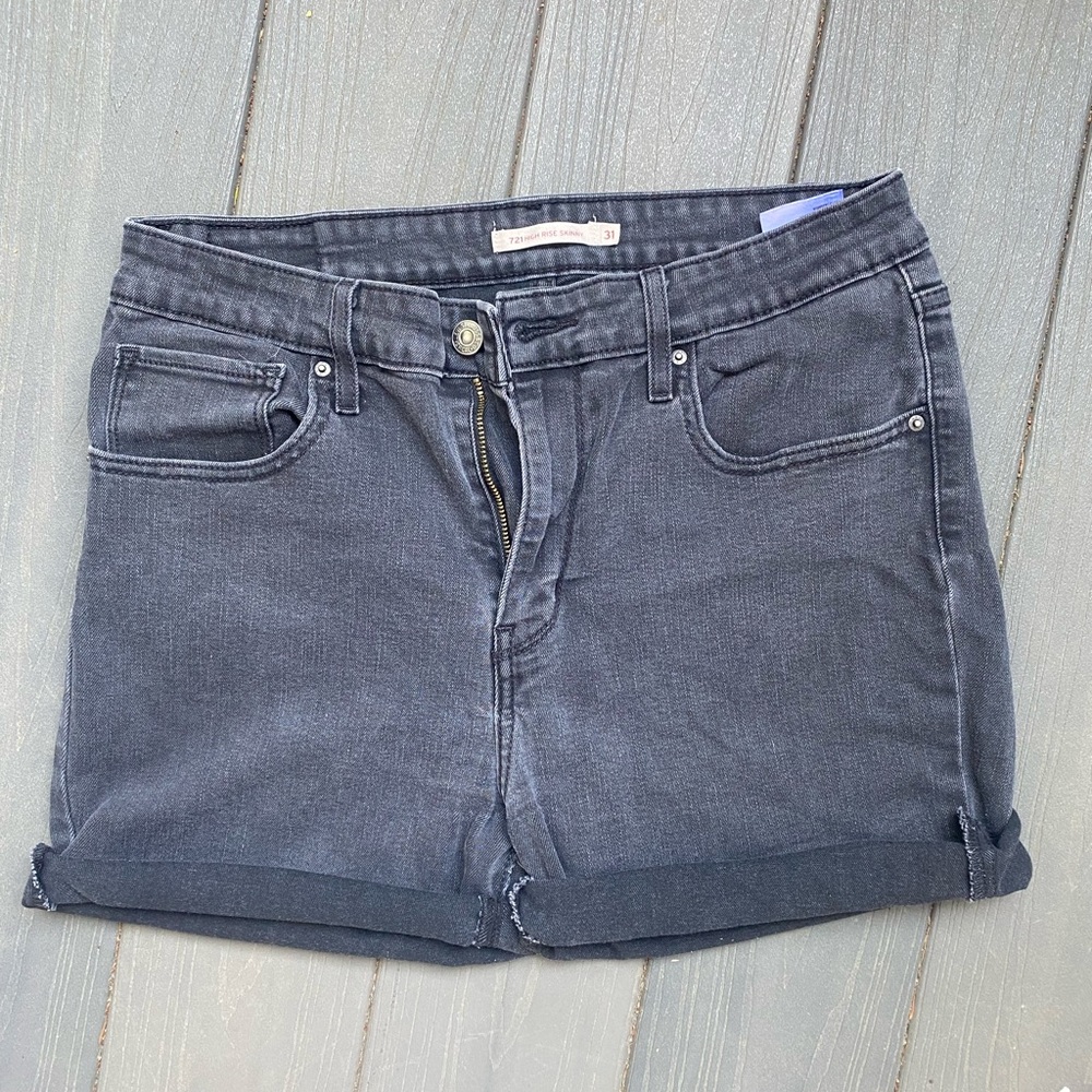 Black Levi Jeans Cut into Shorts